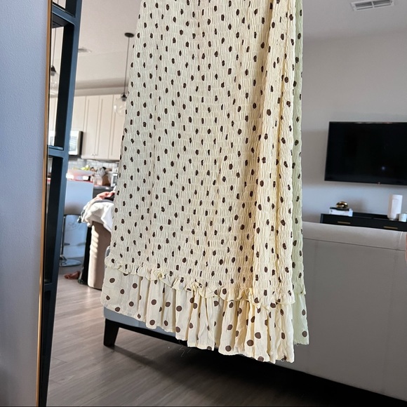 Faithfull the Brand Yellow Polka Dot MIDI Dress - Picture 6 of 8